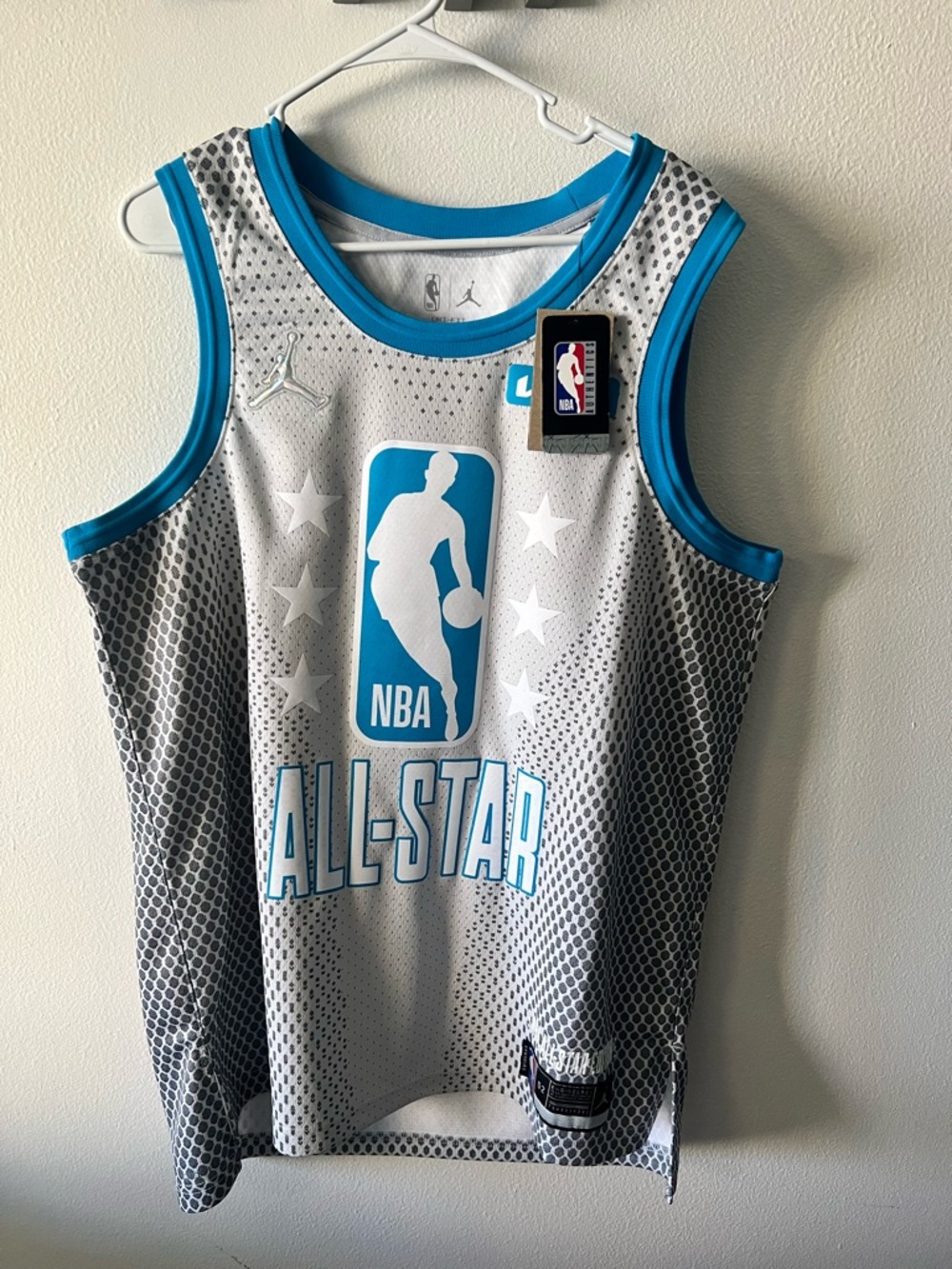 Jordan NBA All-Star Mesh Tank - Gray & Blue Trim